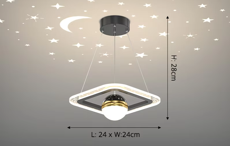 LunaNova LED Deckenleuchte mit Mond- und Sternenprojektion