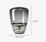 AuroraGlow – Nordische Designer LED Tischlampe aus Glas