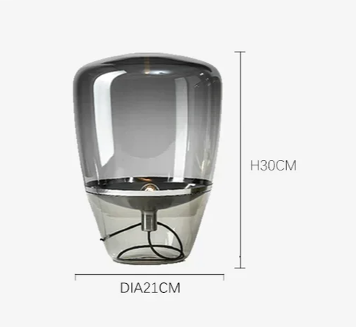 AuroraGlow – Nordische Designer LED Tischlampe aus Glas