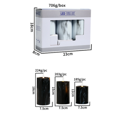 Candlylight | 3er Set LED Marble Kerzenlichter