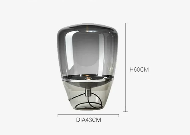 AuroraGlow – Nordische Designer LED Tischlampe aus Glas