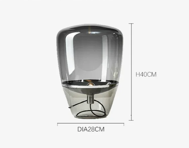 AuroraGlow – Nordische Designer LED Tischlampe aus Glas