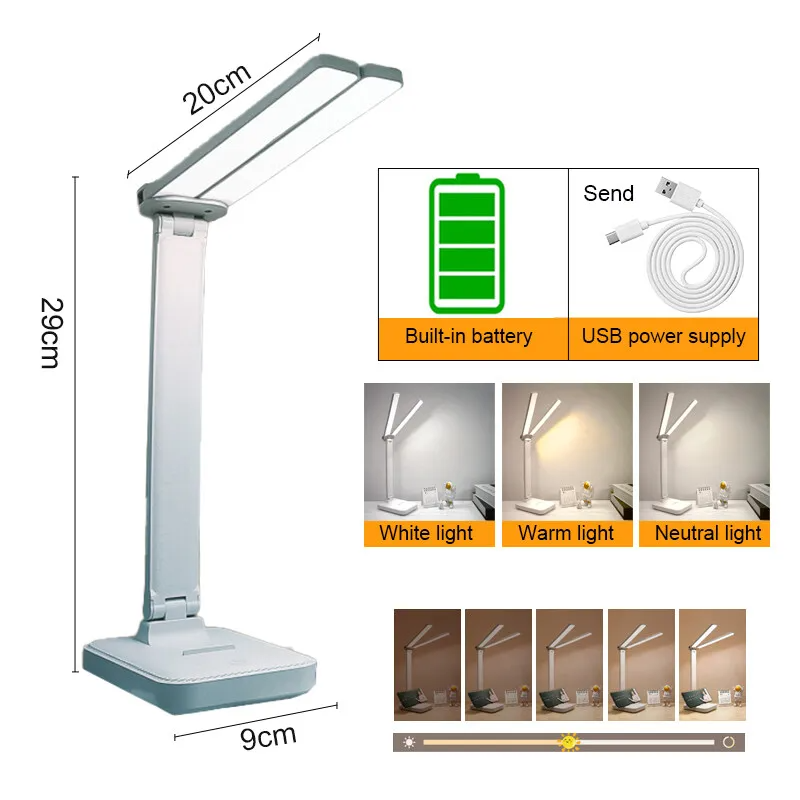 LumoFlex – Wiederaufladbare Faltbare LED-Schreibtischlampe mit Touch-Steuerung & Augenschutz