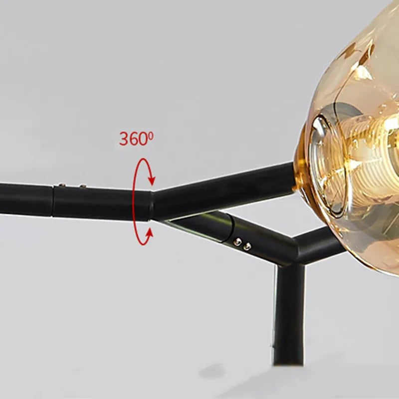 Moderner Kronleuchter aus Geblasenem Glas