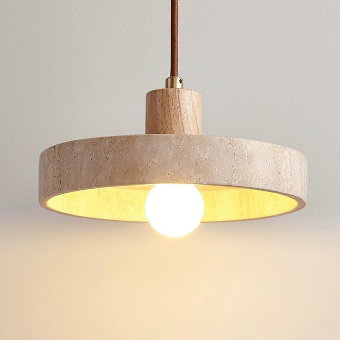 Vintage Wabi Sabi Stein Pendelleuchte