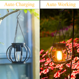 Ortiny Solar LED Gartenlaterne – Warmweißes Licht mit Sensor & Hängedekor