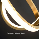 Gold Geometrische Pendelleuchte 2-Ring LED-Hängelampe aus Messing