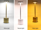 LumiÉlan – Klassische Wiederaufladbare Tischlampe mit Touch, 3 Farben & Stufenloser Dimmung