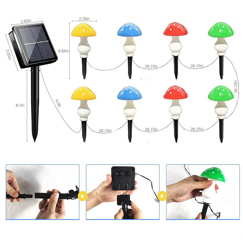 LUMIGLOW Solar-Pilz-Lichterkette