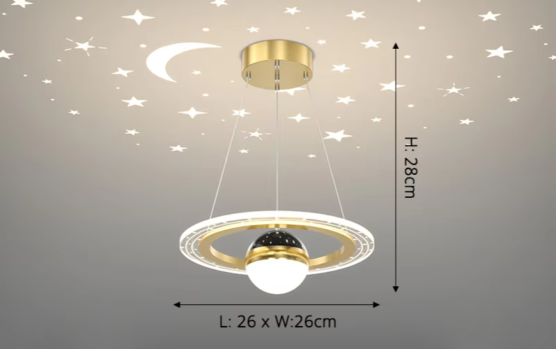 LunaNova LED Deckenleuchte mit Mond- und Sternenprojektion