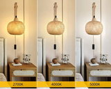 NaturLume Bambus Wandlaterne – Handgeflochtene Wandleuchte aus Rattan mit E27 Sockel