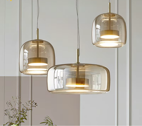 LumiGlow – Elegante Pendelleuchte aus Glasstein mit LED