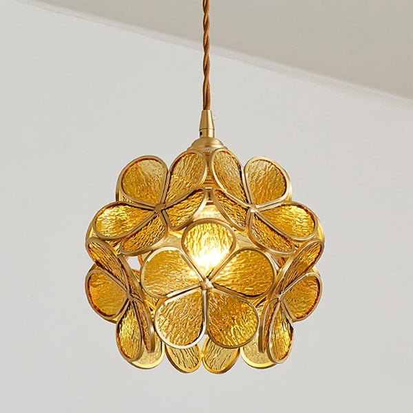 Hängelampe aus Glas in Form einer Blume