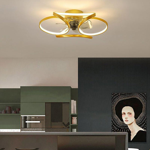 Moderner LED-Deckenventilator „Flower“ mit Fernbedienung und Deckenleuchte