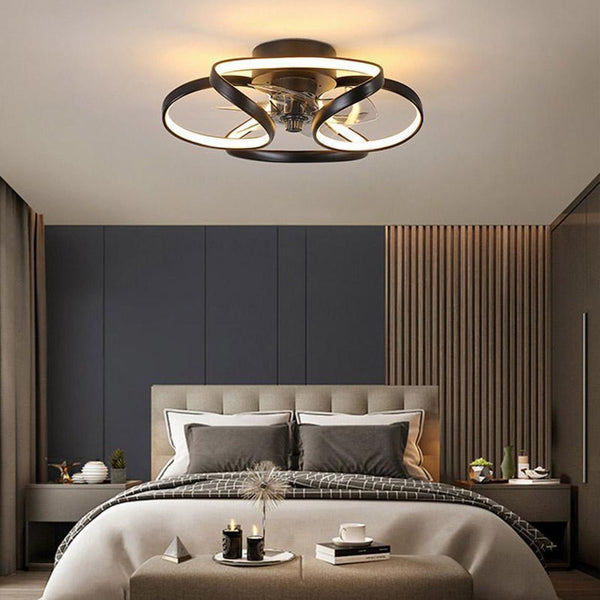 Moderner LED-Deckenventilator „Flower“ mit Fernbedienung und Deckenleuchte
