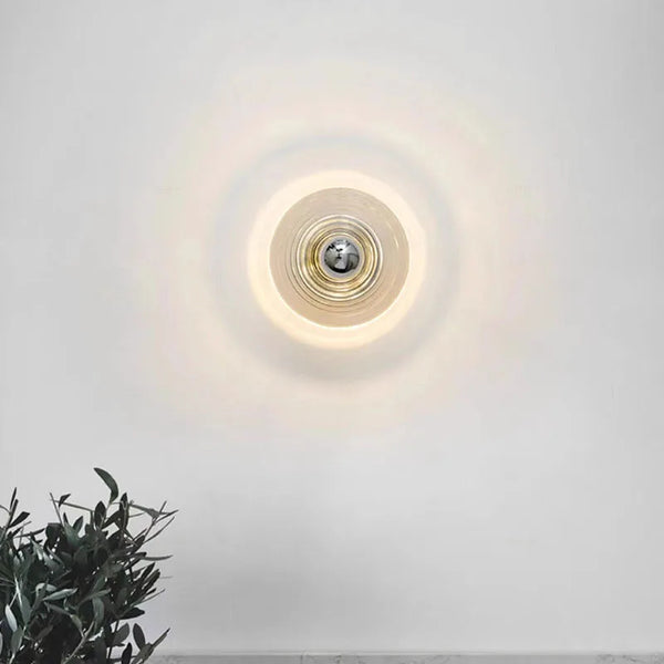 Vintage LED-Wandleuchte aus Glas