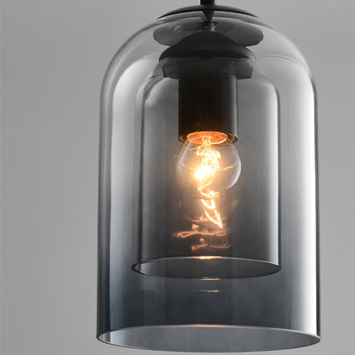 Mica Mid-Century Hängelampen mit Doppelglas