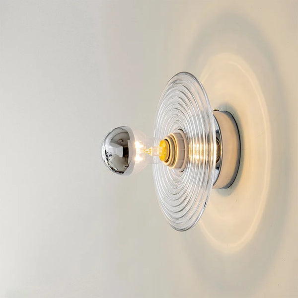 Vintage LED-Wandleuchte aus Glas
