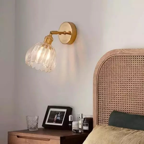 Retro-Blumenknospen-Tulpenglas-Wandlampe