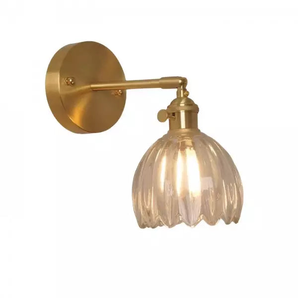 Retro-Blumenknospen-Tulpenglas-Wandlampe