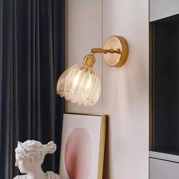 Retro-Blumenknospen-Tulpenglas-Wandlampe