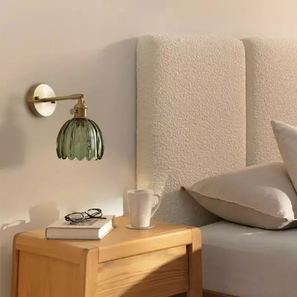 Retro-Blumenknospen-Tulpenglas-Wandlampe