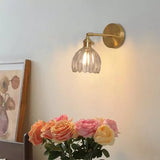 Retro-Blumenknospen-Tulpenglas-Wandlampe