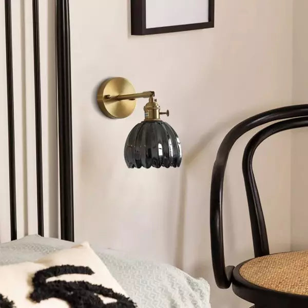 Retro-Blumenknospen-Tulpenglas-Wandlampe