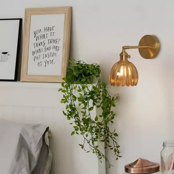 Retro-Blumenknospen-Tulpenglas-Wandlampe