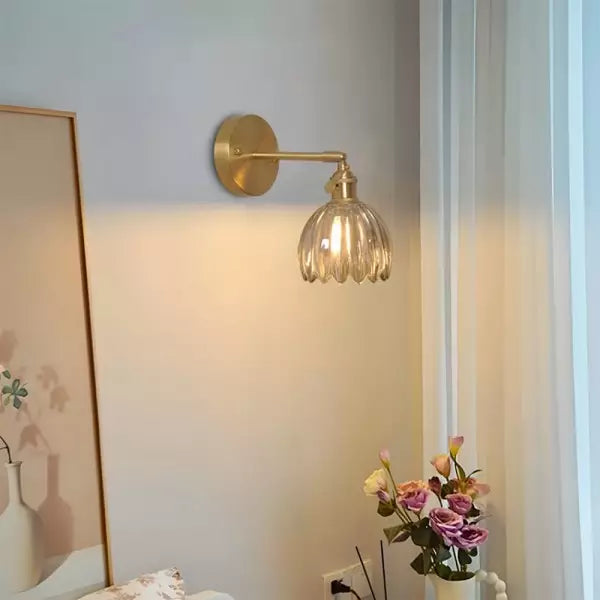 Retro-Blumenknospen-Tulpenglas-Wandlampe