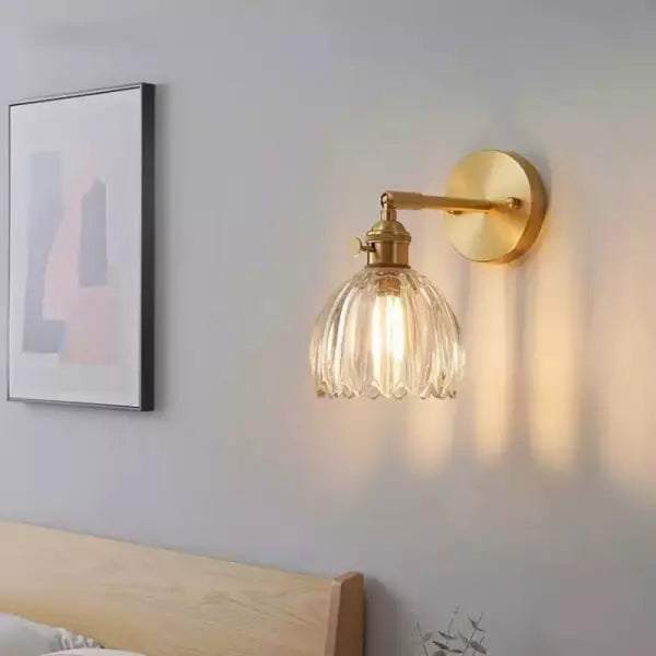 Retro-Blumenknospen-Tulpenglas-Wandlampe