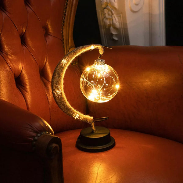 Enchanted Glas Mond Lampe mit warmem Licht für auf dem Tisch