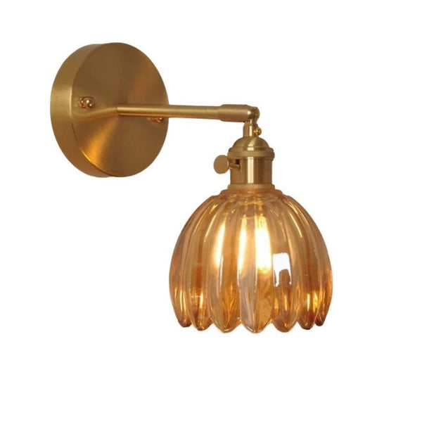 Retro-Blumenknospen-Tulpenglas-Wandlampe