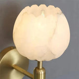 Marmorwandlampe in Form einer Rose