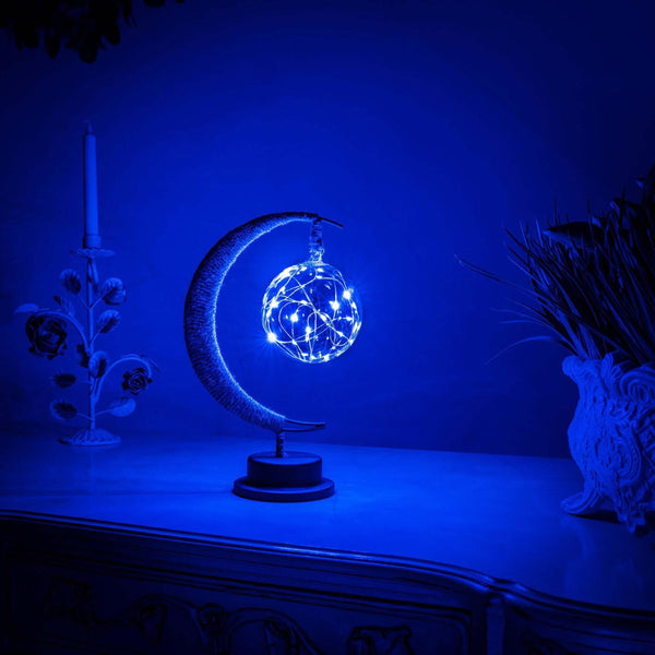 Enchanted Glas Mond Lampe mit warmem Licht für auf dem Tisch