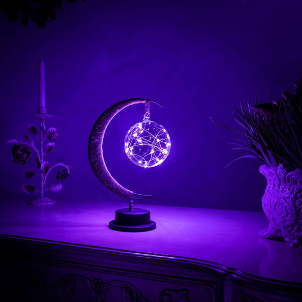 Enchanted Glas Mond Lampe mit warmem Licht für auf dem Tisch