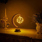 Enchanted Glas Mond Lampe mit warmem Licht für auf dem Tisch