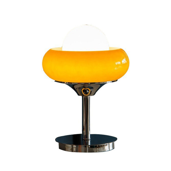 Vintage Bauhaus Gelbe Glas-Tischlampe