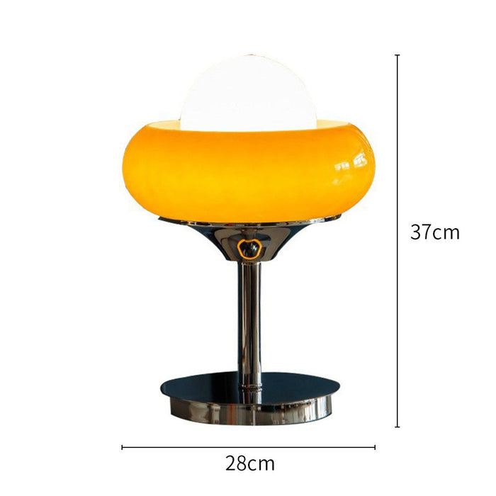 Vintage Bauhaus Gelbe Glas-Tischlampe