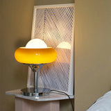 Vintage Bauhaus Gelbe Glas-Tischlampe