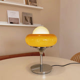 Vintage Bauhaus Gelbe Glas-Tischlampe