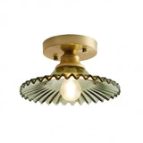 Gerippte Vintage-Deckenlampe aus klarem Glas