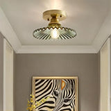 Gerippte Vintage-Deckenlampe aus klarem Glas