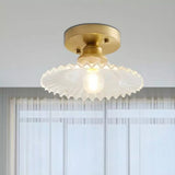 Gerippte Vintage-Deckenlampe aus klarem Glas