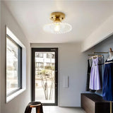 Gerippte Vintage-Deckenlampe aus klarem Glas