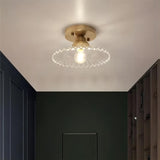 Gerippte Vintage-Deckenlampe aus klarem Glas