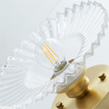 Gerippte Vintage-Deckenlampe aus klarem Glas